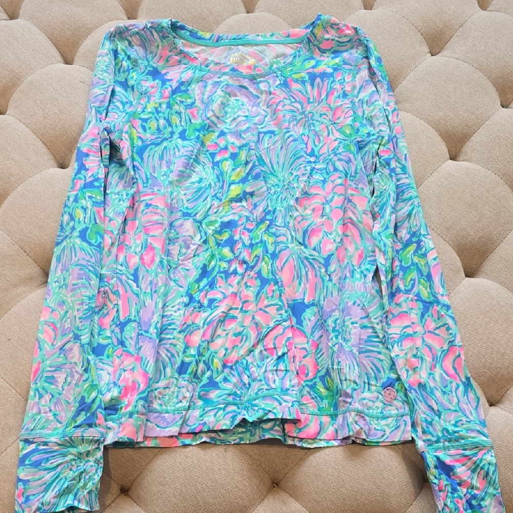 Lilly Pulitzer Vibrant Floral Long Sleeve Top
